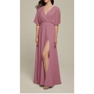 AW BRIDAL 12 L desert rose Vickie bridesmaid cocktail gala party maxi dress B162